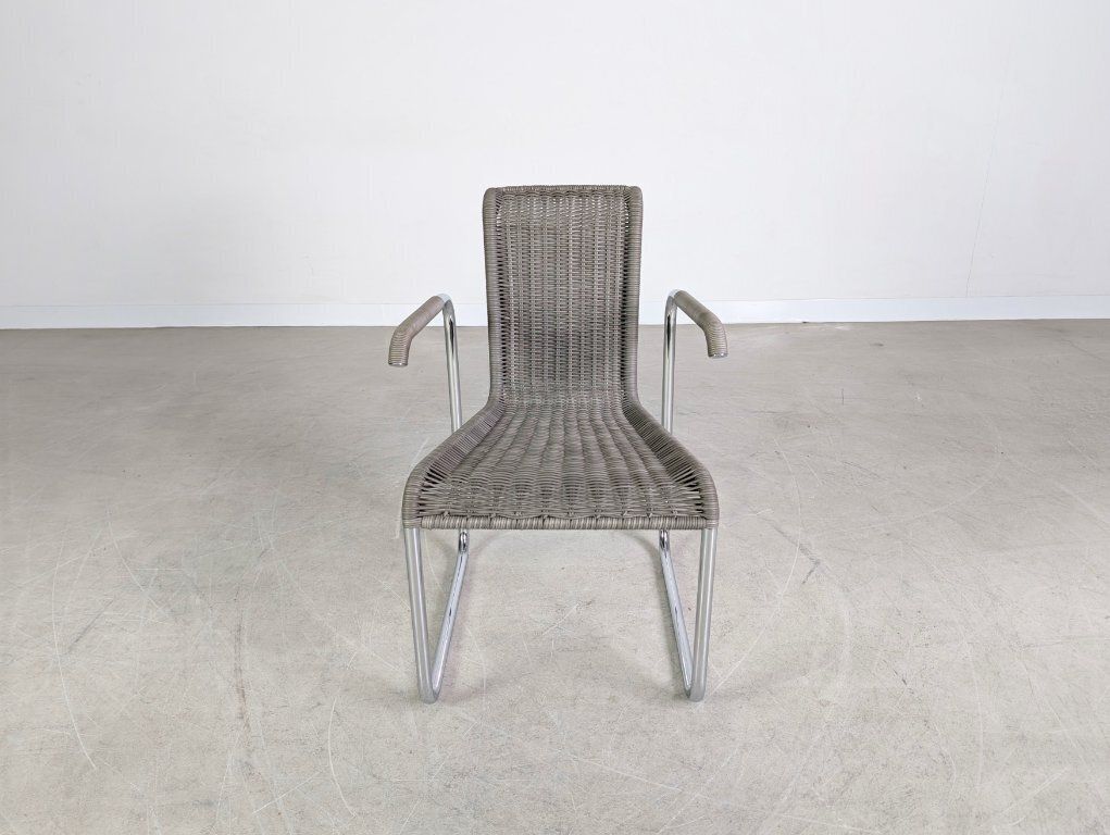 Original Tecta D26e Chair, Woven Grey, Cantilever Chair With Armrests photo furniture