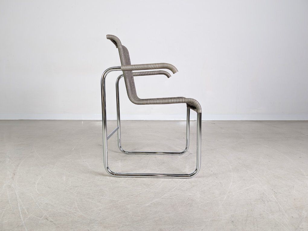 Original Tecta D26e Chair, Woven Grey, Cantilever Chair With Armrests photo buy