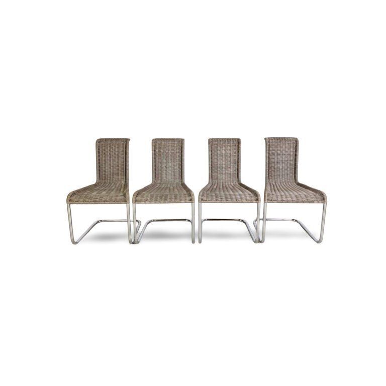 Original 4 Piece Set Of Tecta Cantilever Chairs B20 Jean Prouve, Grey
