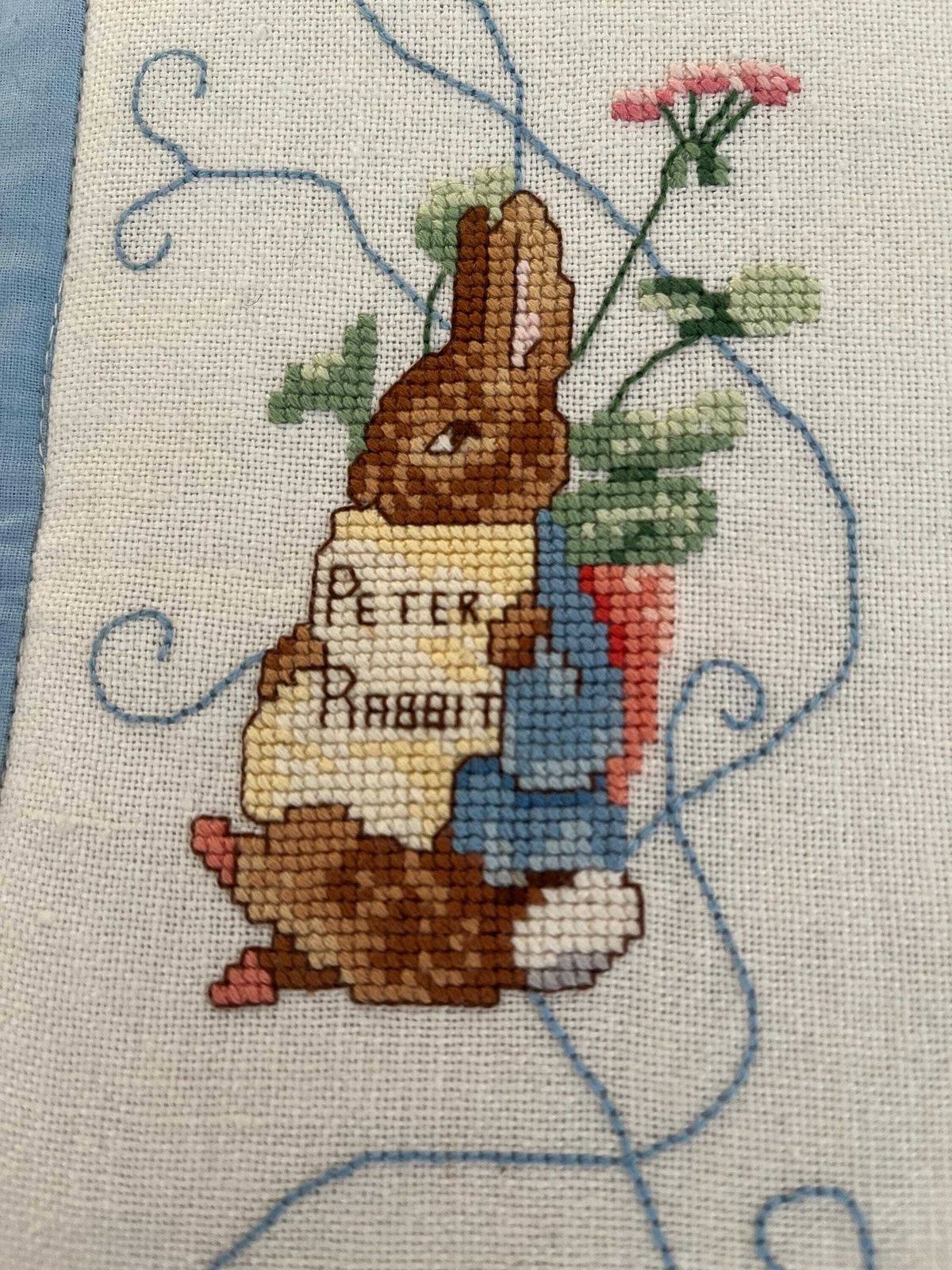 photo furniture Vintage Hand Embroidered Peter Rabbit & Friends Height Chart Children's Wall Hanging Tapestry