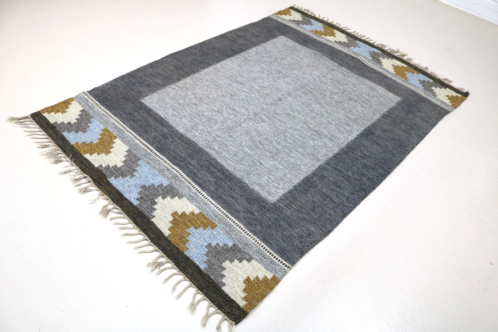 Vintage Swedish Kilim Rug, 235x161 Cm (Circa 1950s–1960s) photo for sale
