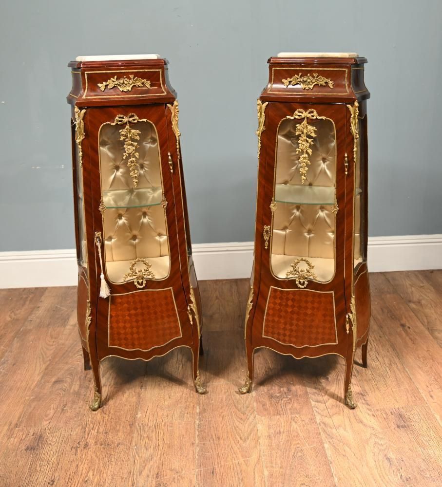 Pair French Display Cabinets Vitrines Louis XV Reviva photo furniture