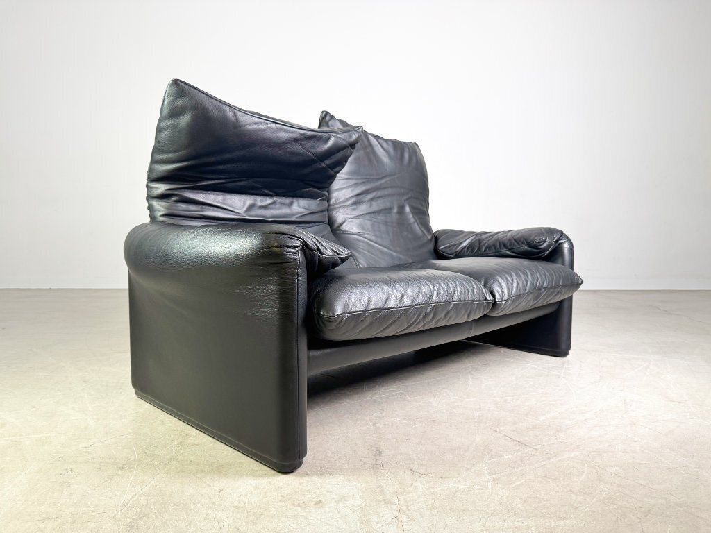 Cassina Maralunga Two Seater Sofa Couch Vico Magistretti Leather photo buy