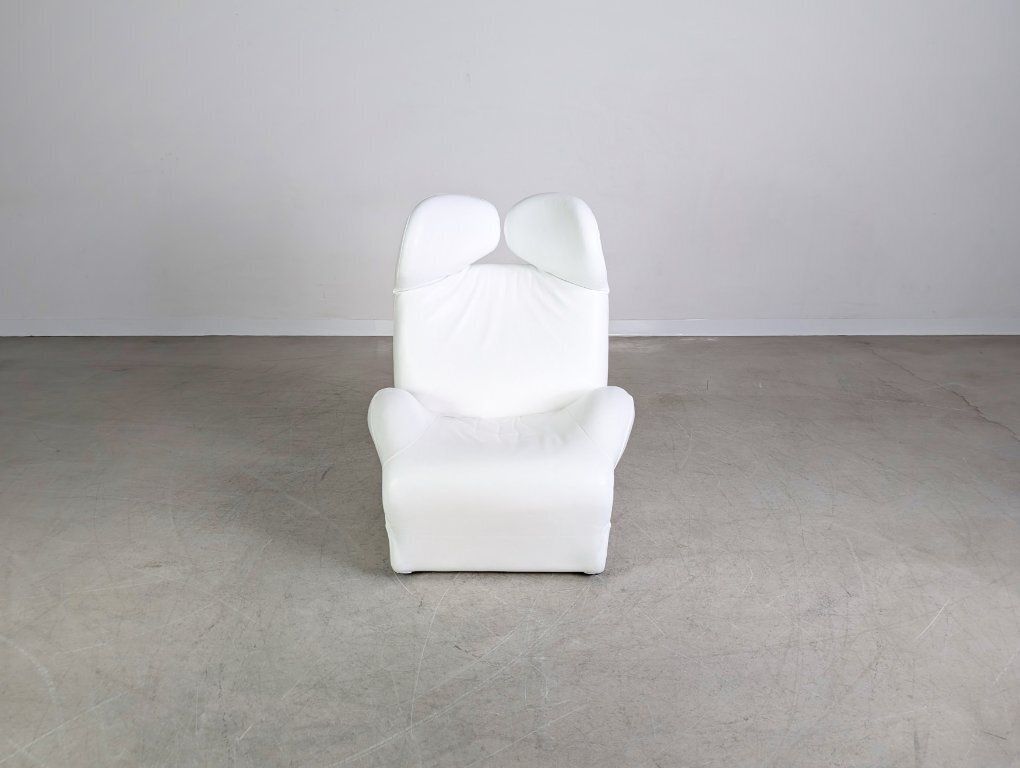 Original Cassina Wink Chair Toshiyuki Kita Leather White Design photo furniture