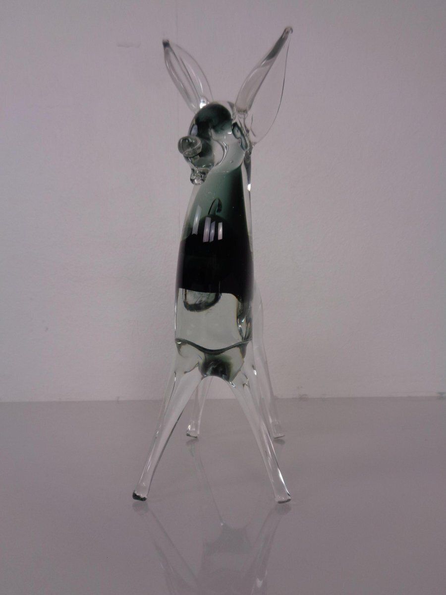 photo for sale Large Murano Glass Deer  Italy 1970s