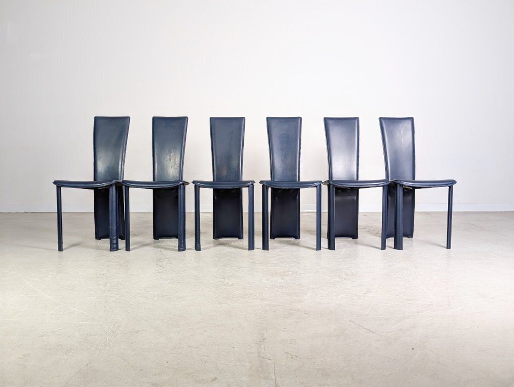 Original Set Of 6 Frag Psyra Chairs, Italian Design, Handmade 1980s photo for sale
