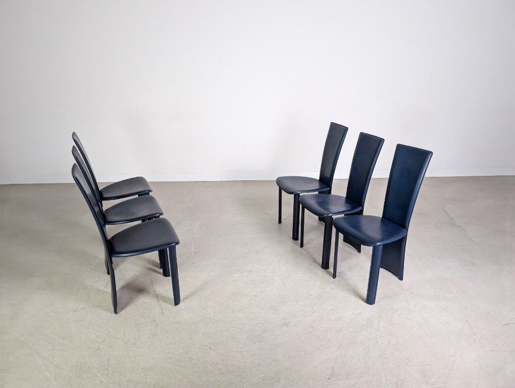 Original Set Of 6 Frag Psyra Chairs, Italian Design, Handmade 1980s photo buy