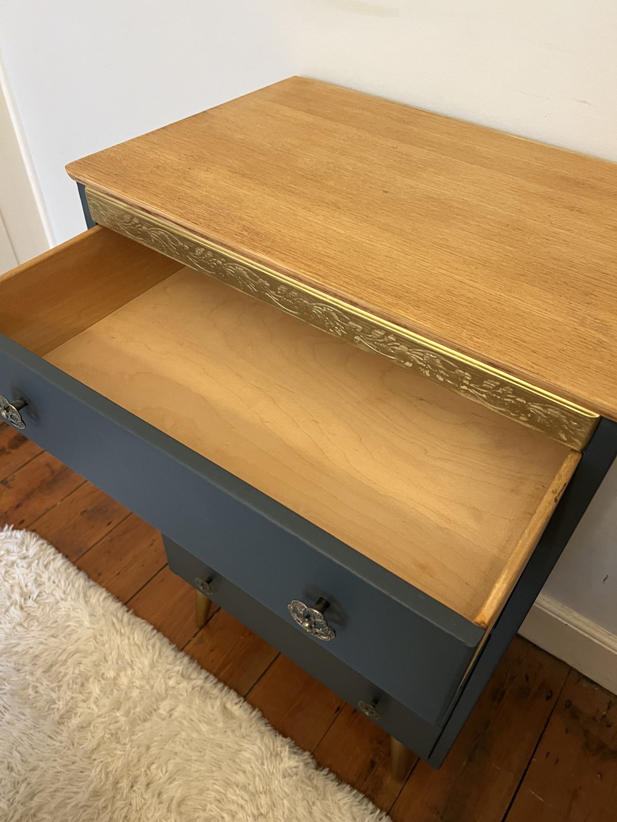 Painted 5 Drawer Mid Century Chest Of Drawers, Great Condition photo buy