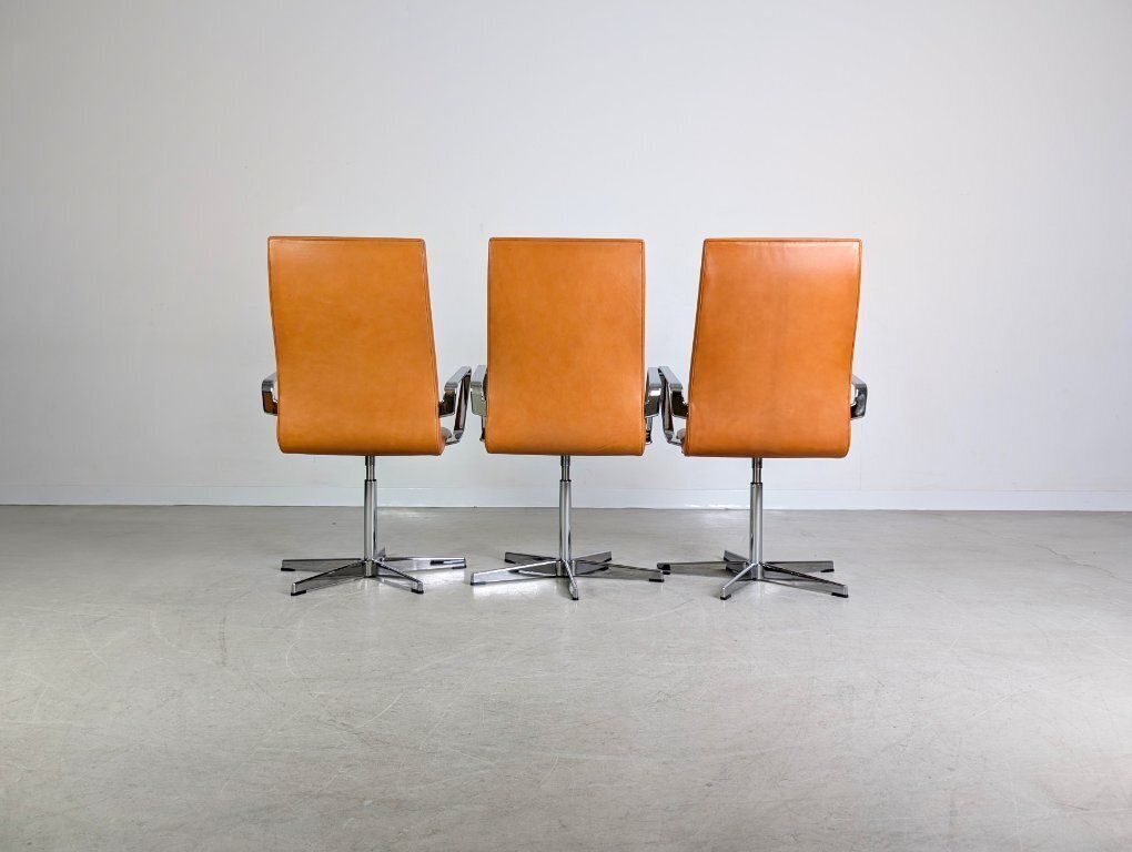 Original 3 Piece Set Of Fritz Hansen Oxford Arne Jacobsen Office Chairs photo buy