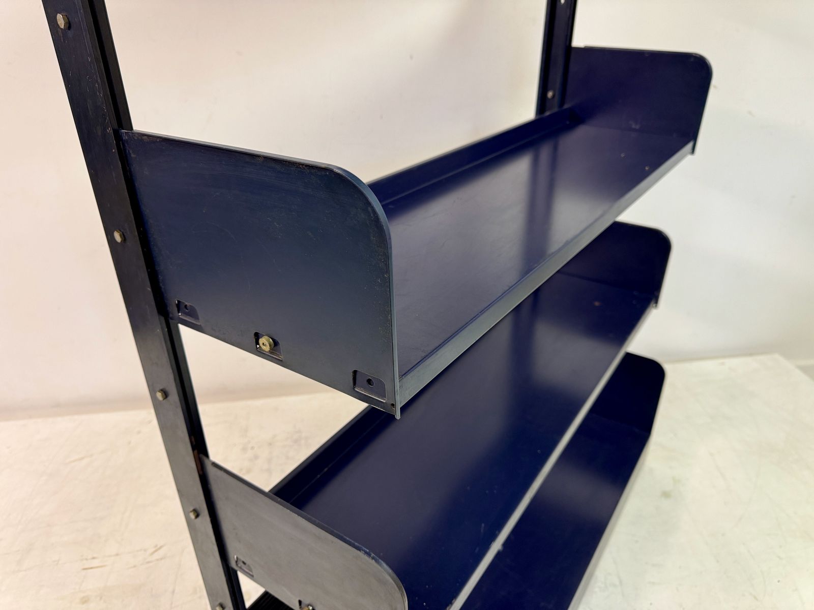Industrial Congresso Bookcase Or Shelving System In Blue Steel By Lips Vago, photo for sale