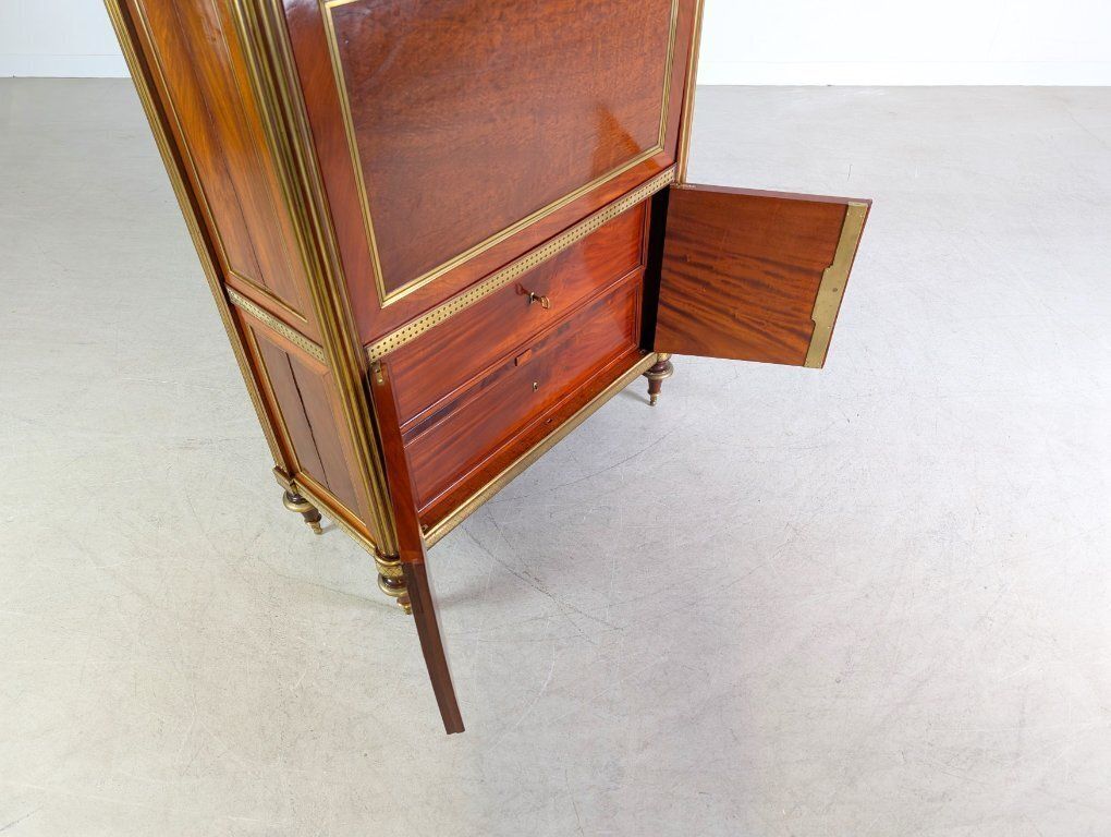2990.0 Original Louis XVI Chest Of Drawers/Secretary, Mahogany, Brass photo