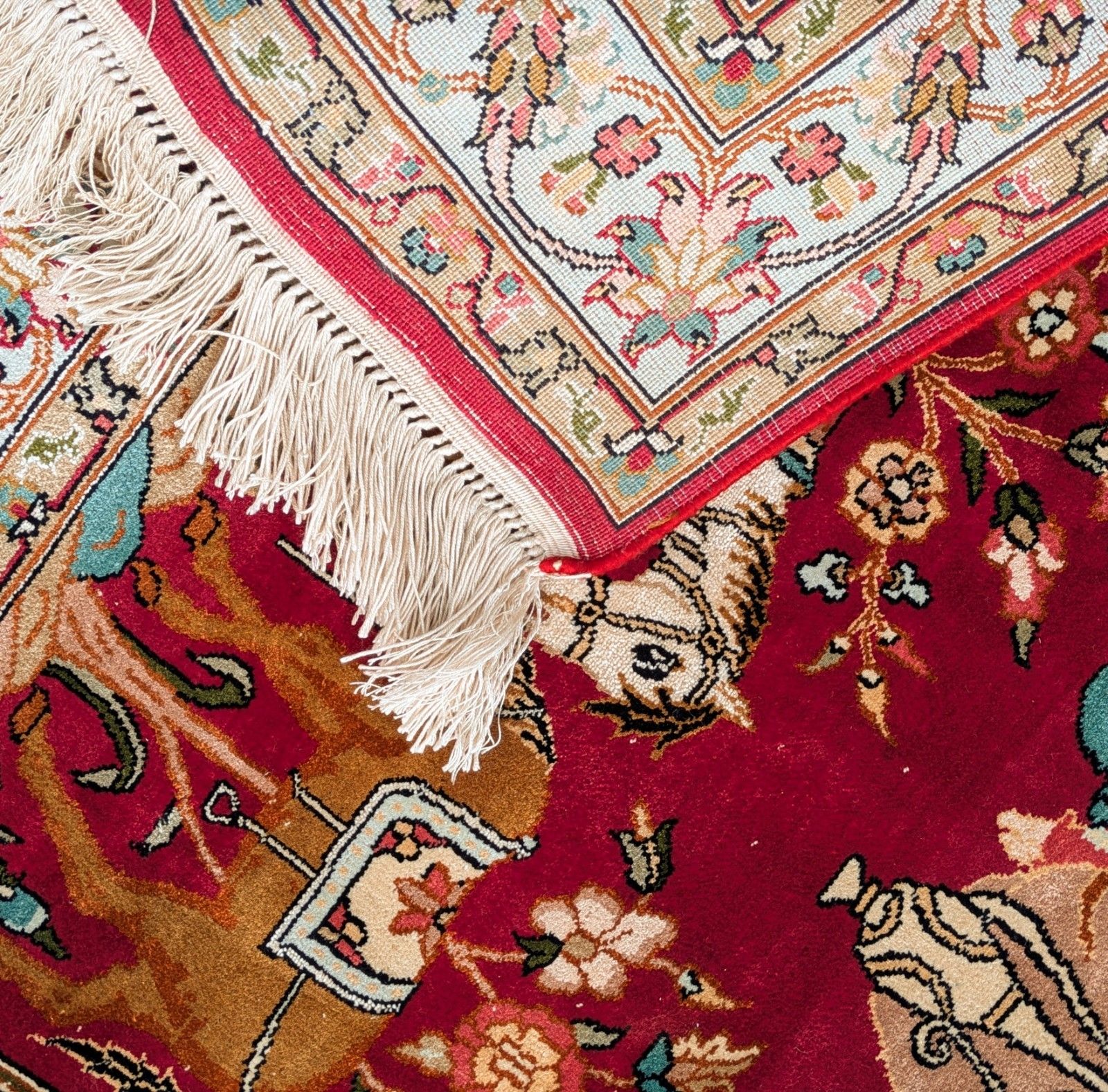 Indian Silk Pictorial Rug Carpet photo buy