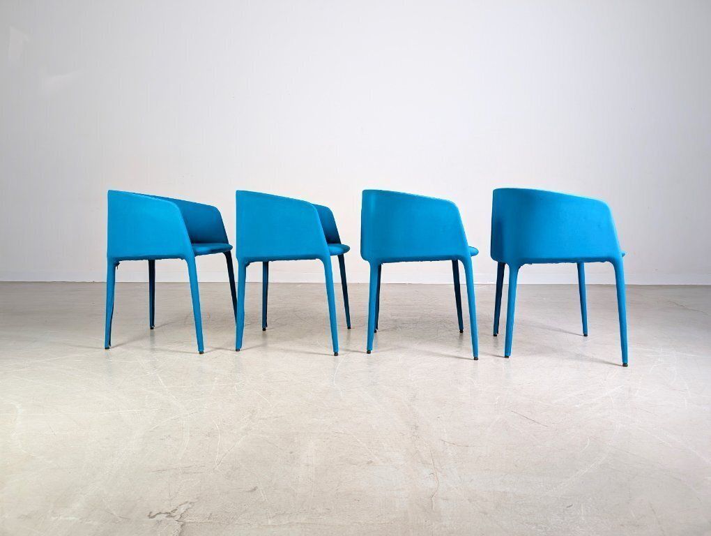 Set Of 4 Mdf Italia Achille Armchairs By Jean Marie Massaud photo vintage
