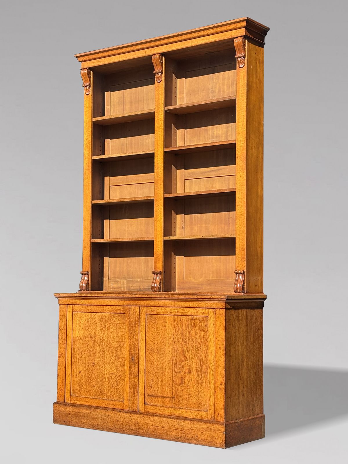 5800.0 Early 19th Century William IV Period Tall Oak Open Library Bookcase photo