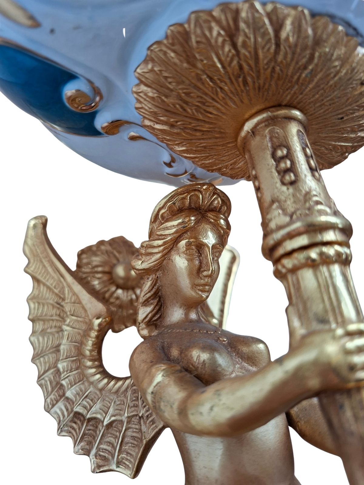 photo for sale Set Esclusivo: 8 Applique "F.B.A.I. & Tiche" – Ottone Dorato E Porcellana Blu Cobalto