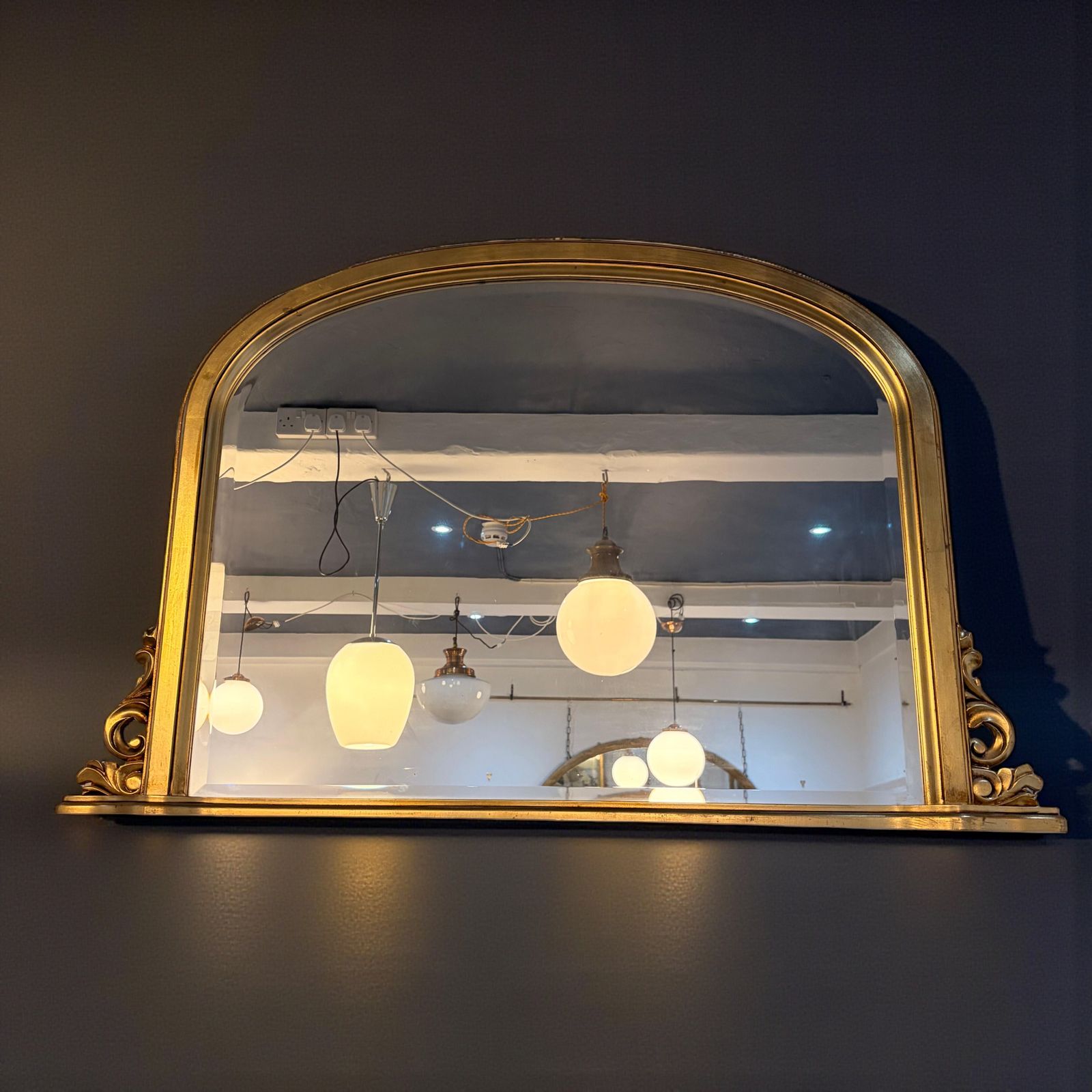 Victorian Style Gilt Overmantel Mirror.