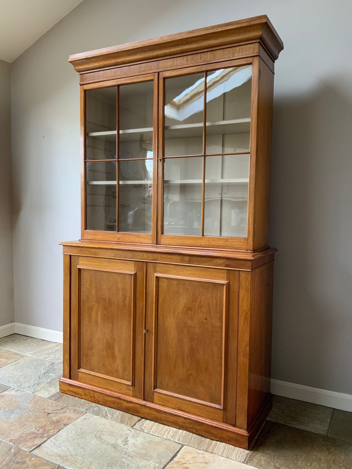 Antique Restored Mahogany Glazed Continental Kitchen Dresser Larder Bookcase photo for sale