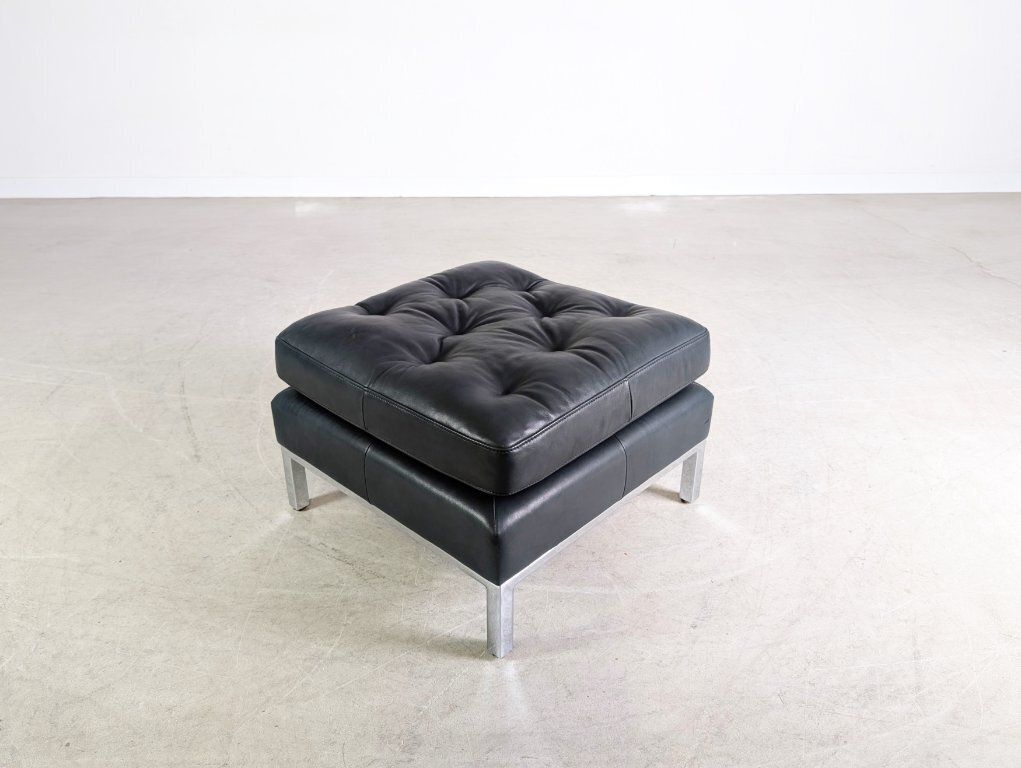 Original Ottoman De Sede Ds 0040 Leather Design Footstool Black photo Furniture
