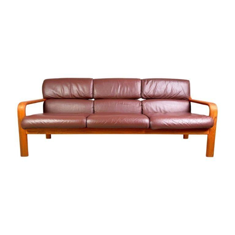 Midcentury Three Seater Sofa Couch L.Olsen & Son Teak Vintage Design