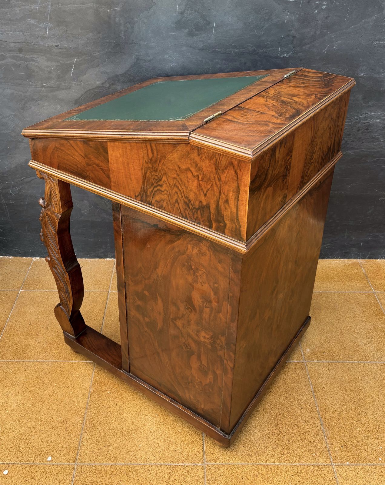 English Regency Revival Burr Walnut Davenport Desk, Early 20th Century photo for sale