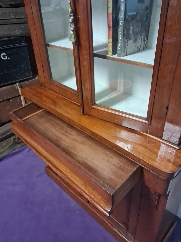 photo furniture Antique Victorian School Library Styled Bookcase With Bottom Sorage And Draw