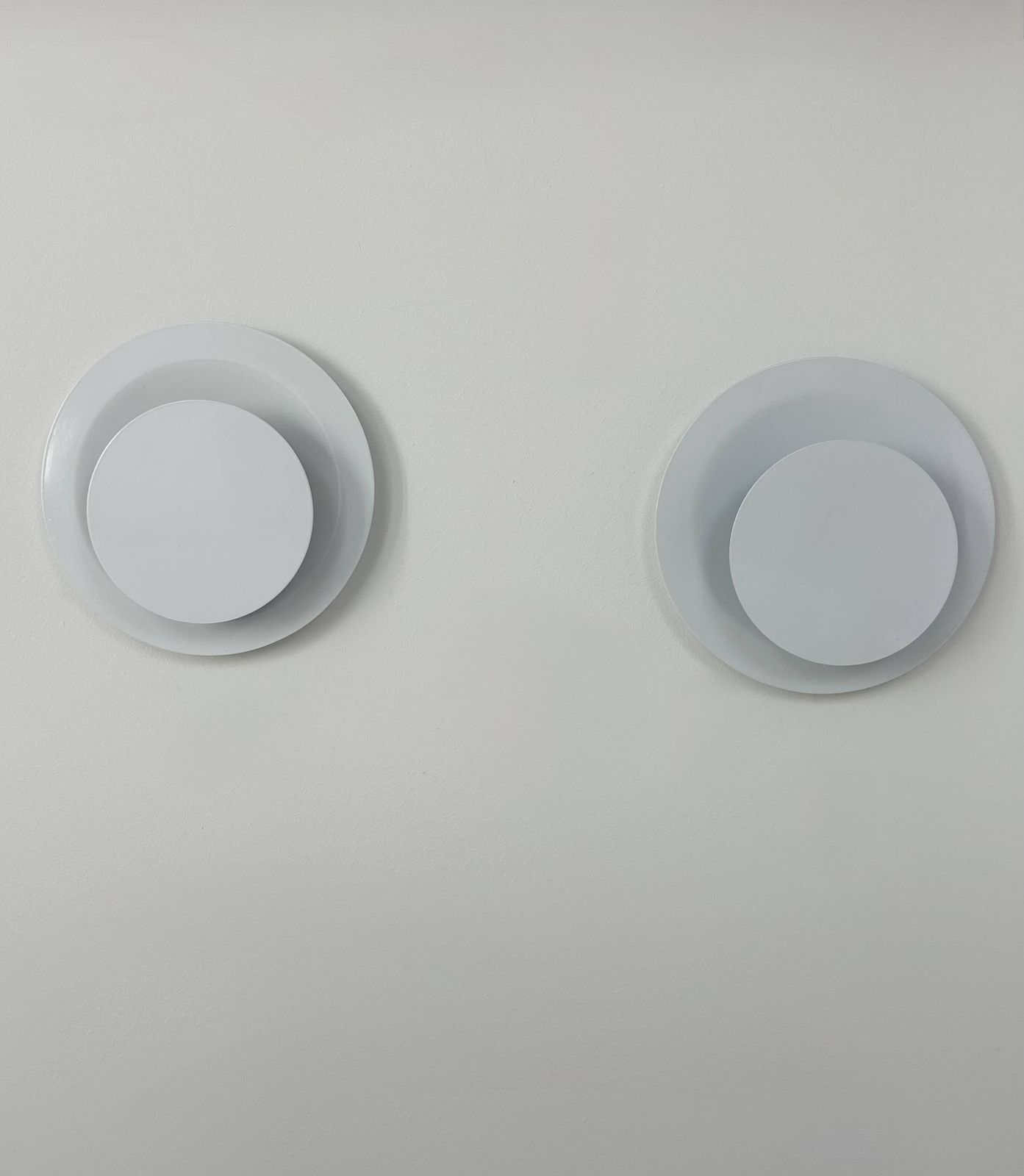 Pair Of Vintage Wall Lights, White Lacquered Metal, Sweden, 1970 photo buy