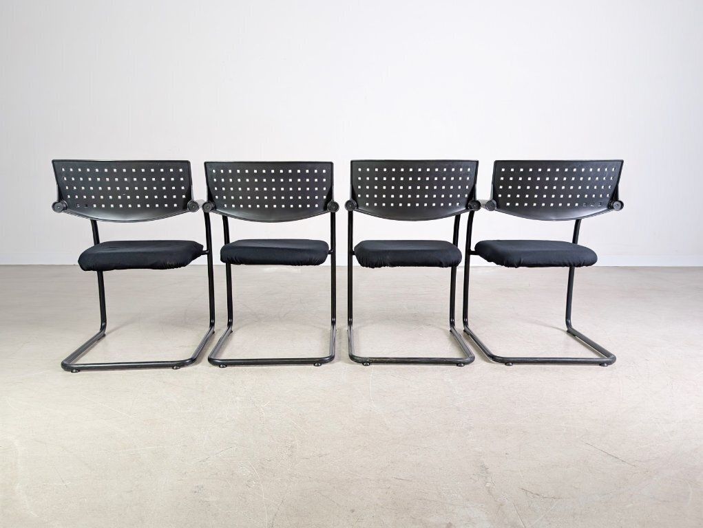 Set Of 4 Vitra Visavis Chairs, Design Cantilever Armchairs photo 610.0