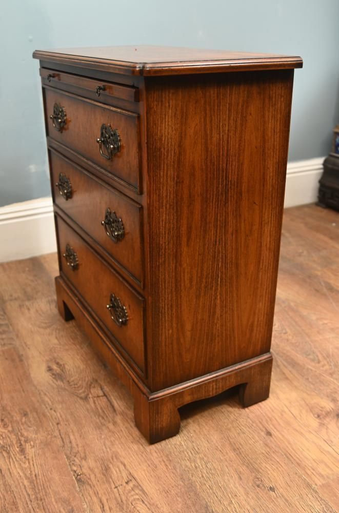 Pair Walnut Bachelors Chests Georgian Revival Bedside Cabinet photo Furniture