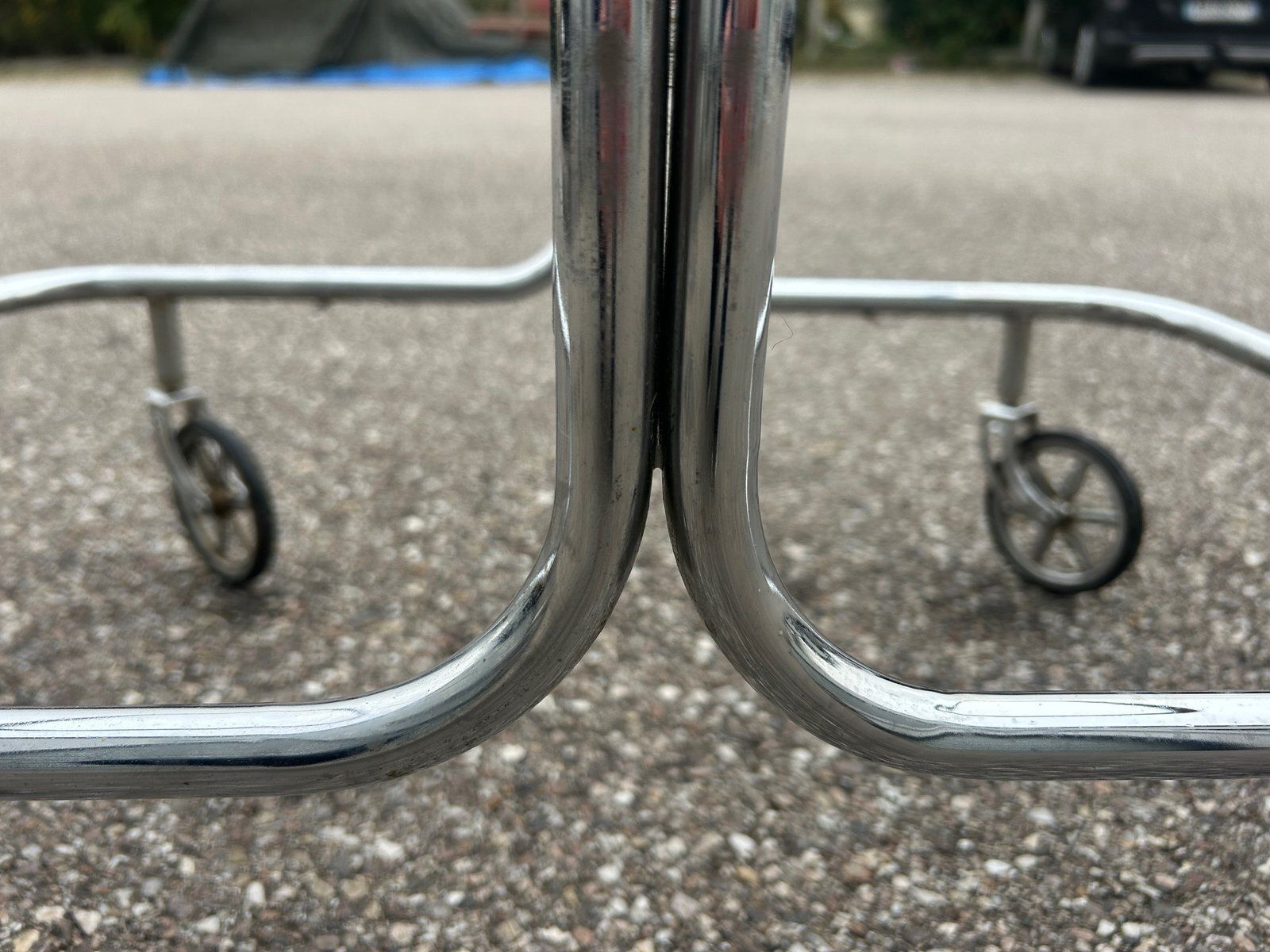 photo for sale Serving Bar Cart In Chrome And Smoked Glass, 1970s
