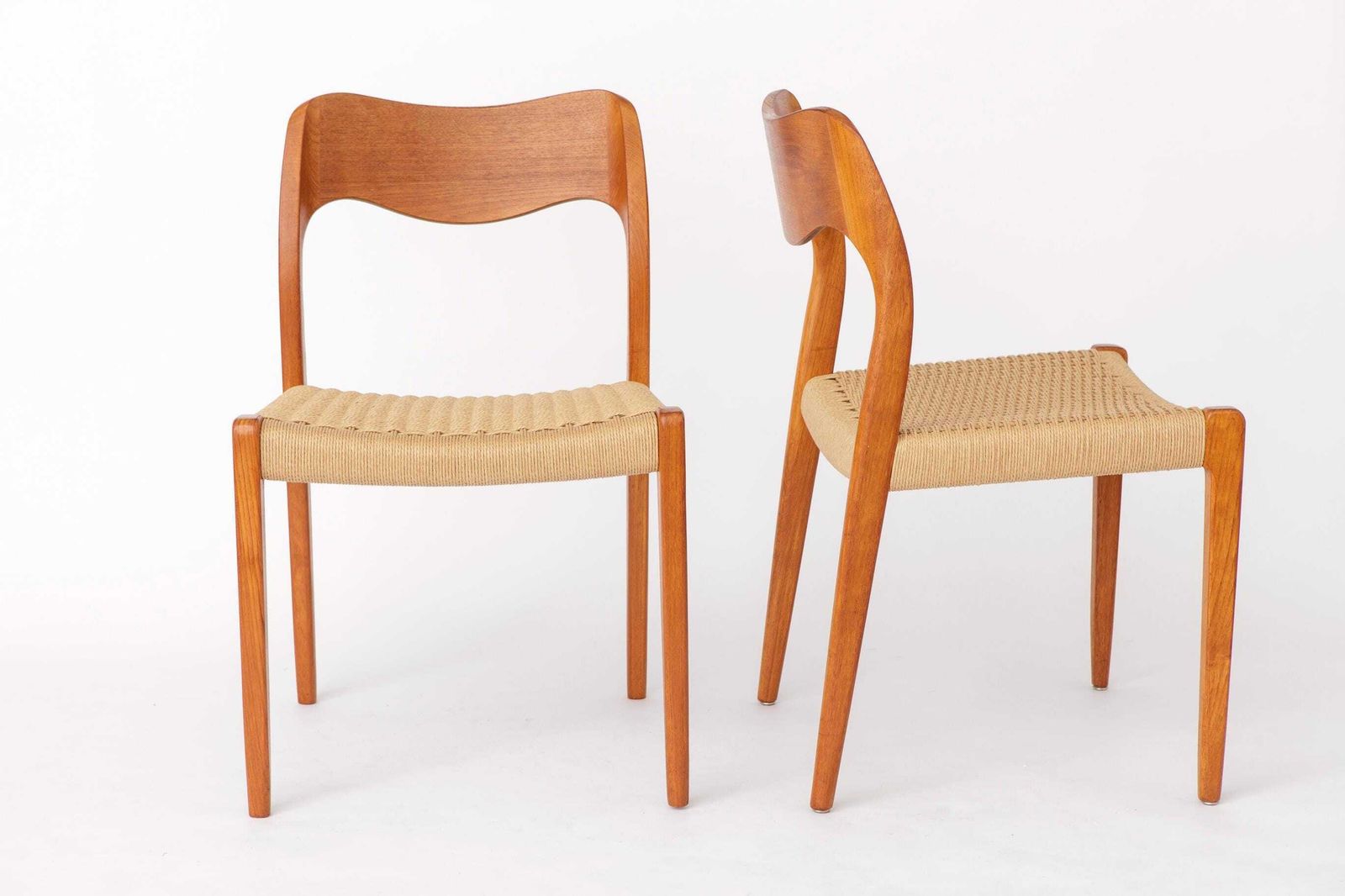 Set Of 8 Niels Otto Møller Model 71 Chairs, 1960s Danish Mid Century Modern, Teak Dining Chairs photo vintage