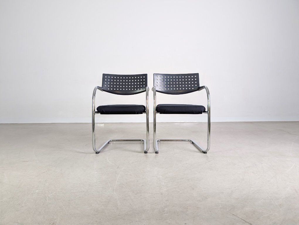 Set Of 2 Vitra Visavis Chairs, Cantilever Design Armchairs photo for sale