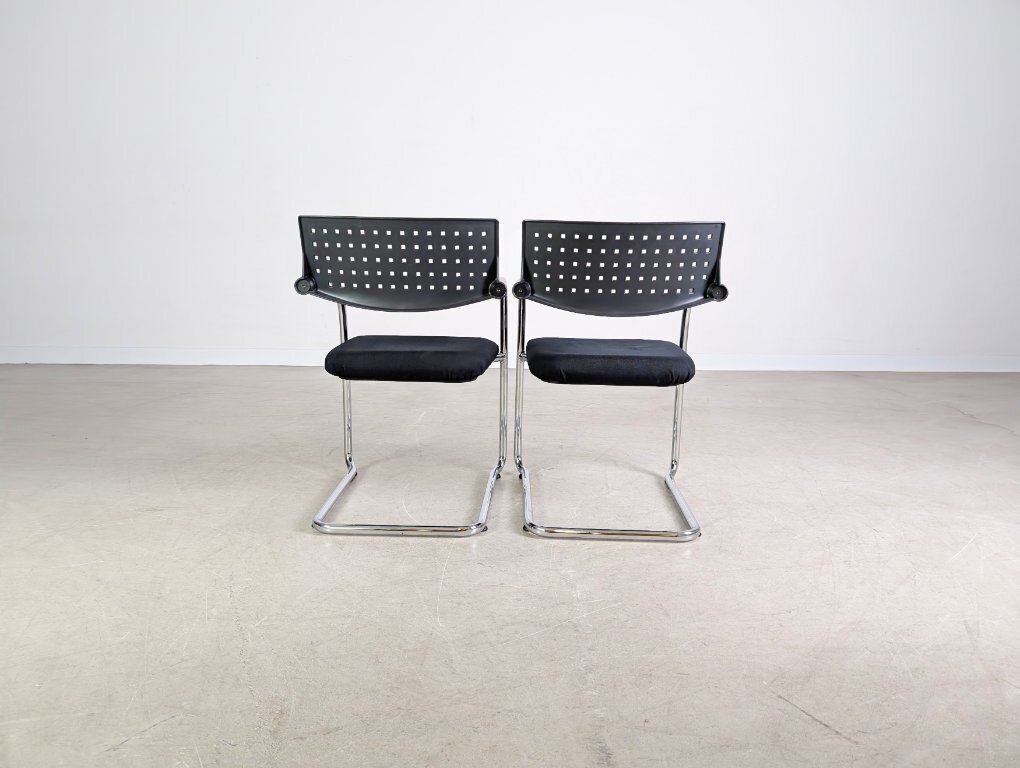 Set Of 2 Vitra Visavis Chairs, Cantilever Design Armchairs photo vinterior