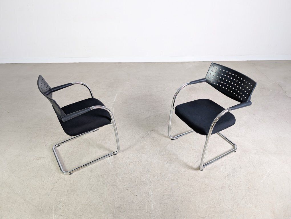 Set Of 2 Vitra Visavis Chairs, Cantilever Design Armchairs photo buy