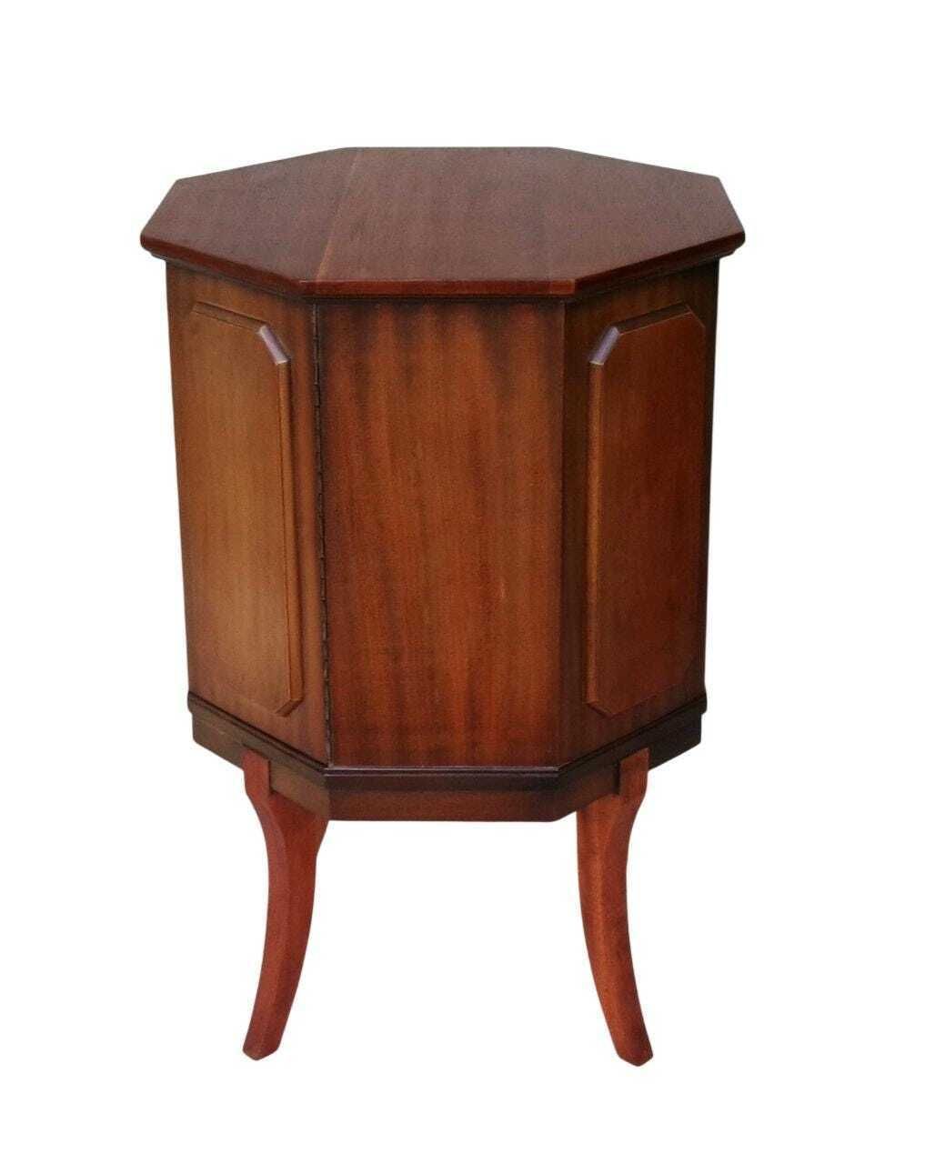275.0 Mid Century Cellarette Drinks Cabinet, Mahogany Gin Liquor Cupboard, Octagonal, Vintage Bar photo