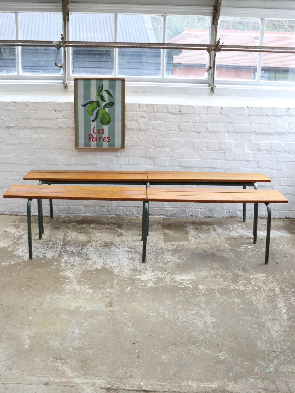 photo furniture Vintage Mullca French School Bench   Adult Height