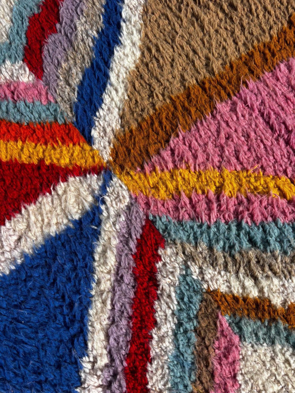 Berber Colorful Moroccan Beni Ourain Wool Rug 220x300 Cm   Berber Moroccan Rug   Handmade Boho Floor Carpet With Bold Multicolor Patterns photo buy