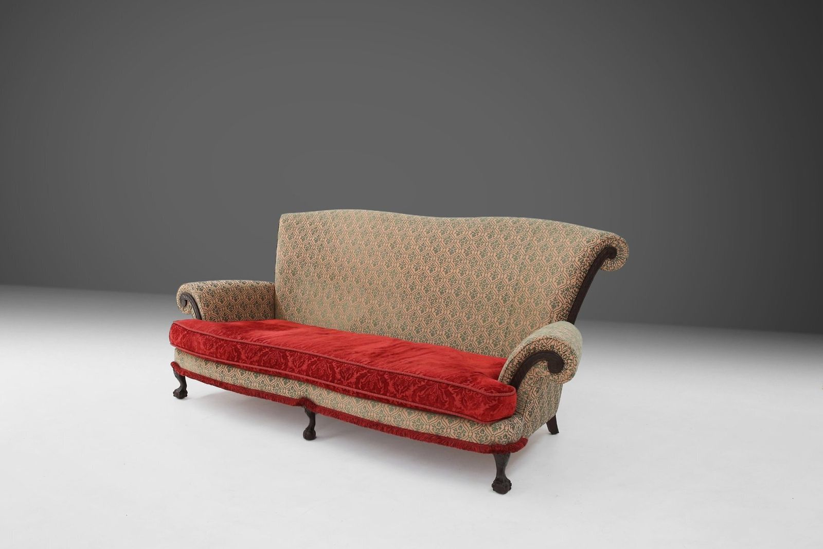 Large Set Of Victorian Sofa And Ottoman, United Kingdom, 1890s, Set Of 2 photo 12552.0