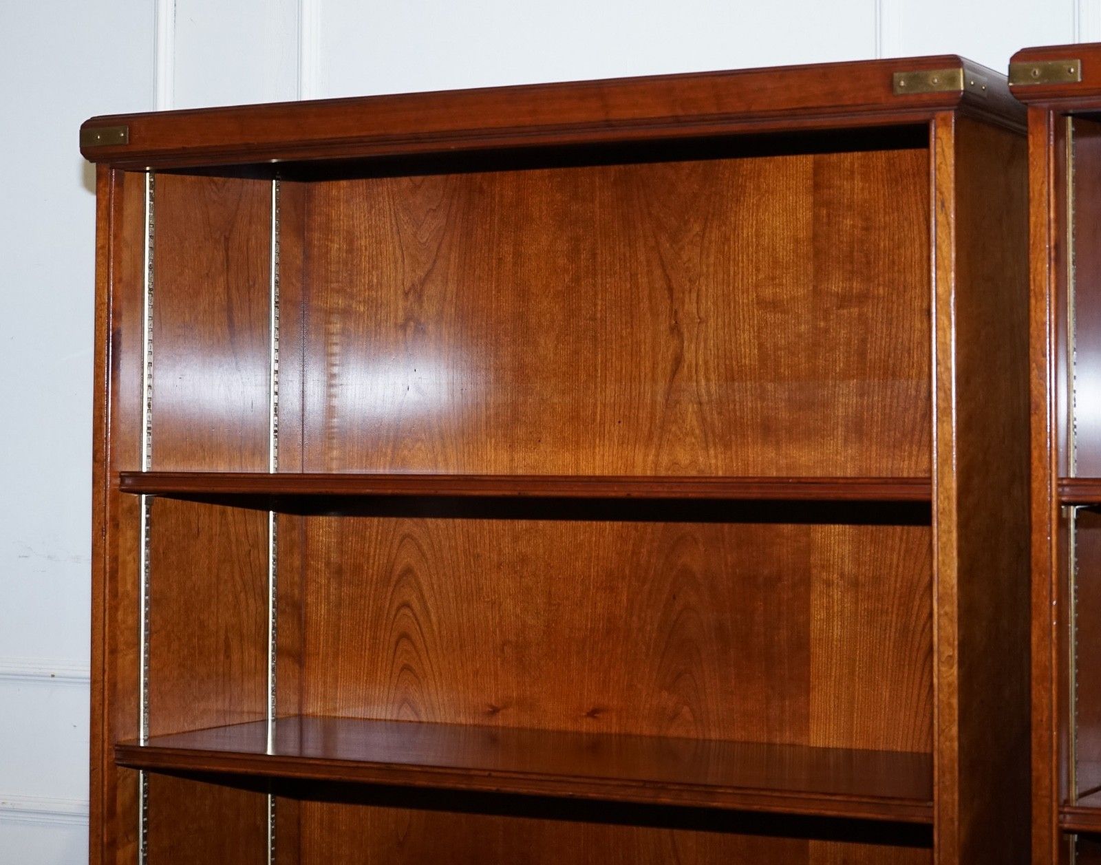 Stunning Pair Of Kennedy Harrods London Military Campaign Open Bookcases photo Furniture