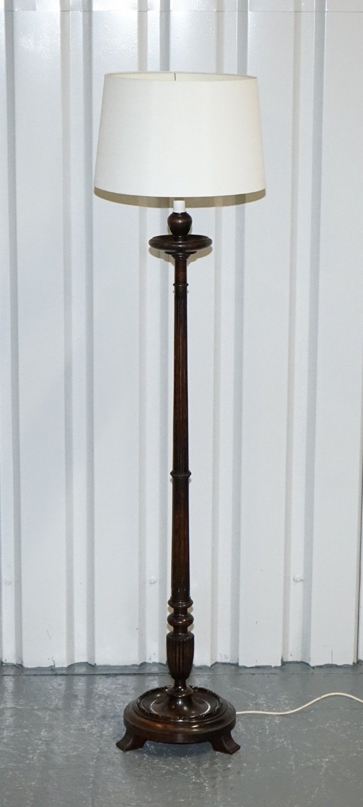Antique Scottish Victorian Oak Floor Reading Library Floor Lamp photo furniture