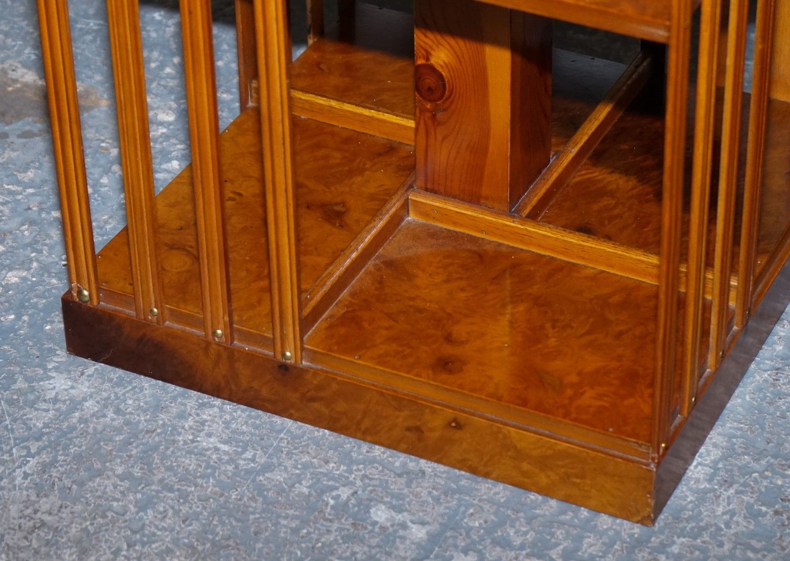Furniture Restored Pair Of Antique Style Sheraton Revival Burr Walnut Bookcases Side Table photo