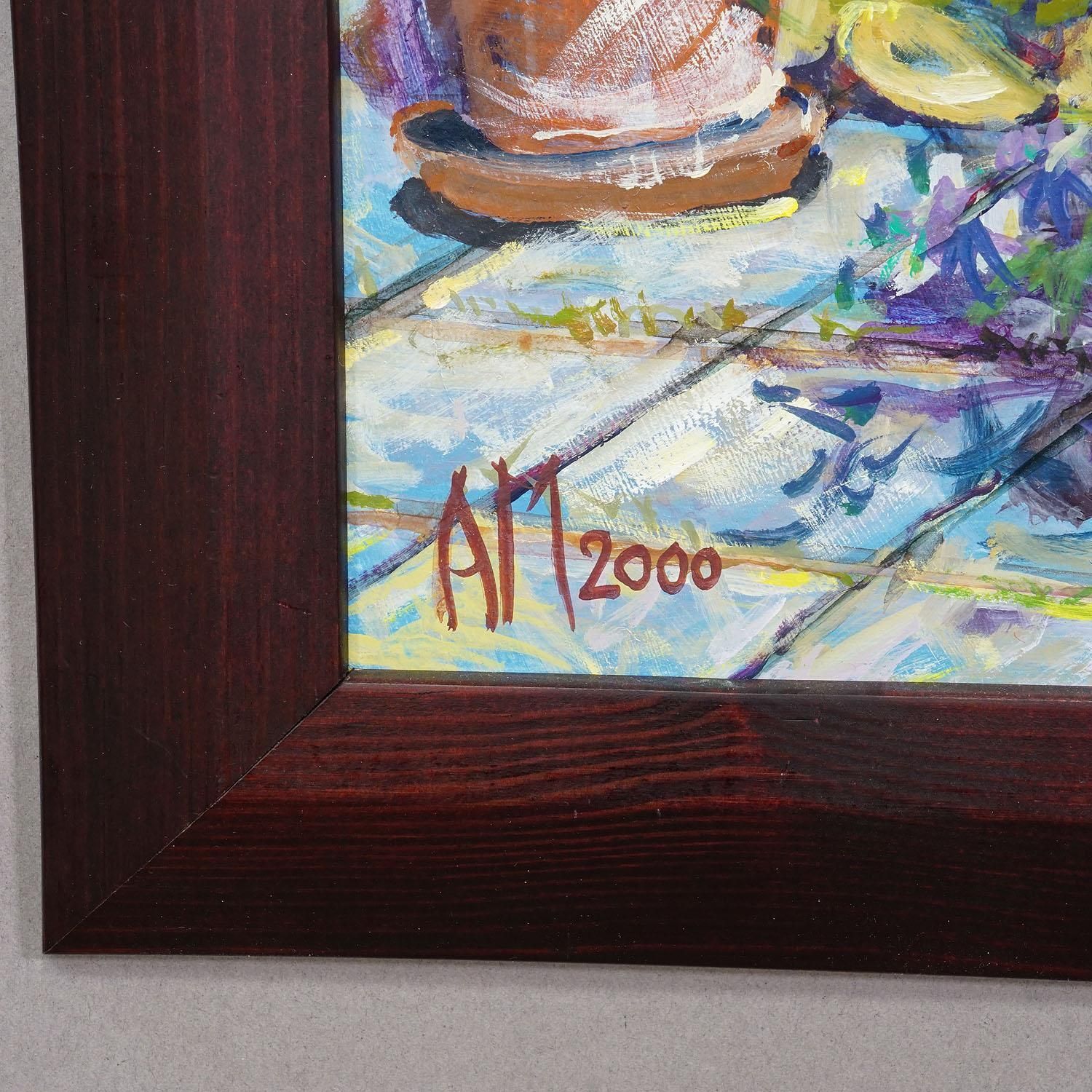 Garden Flower Basket, 2000 – Oil Painting By Alexander Michael photo Art
