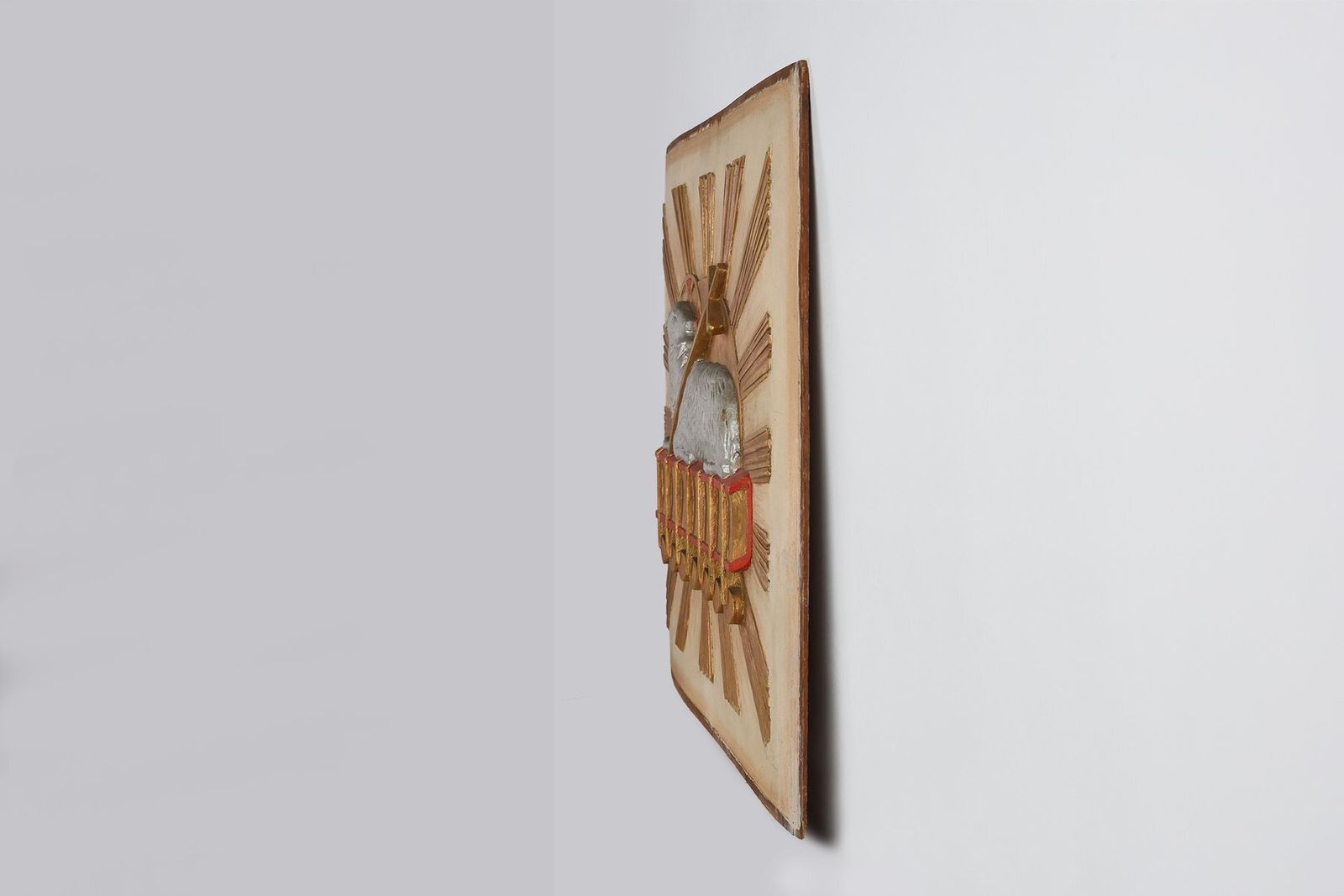photo furniture Religious Carved Wooden Agnus Dei Panel, France, 1800s