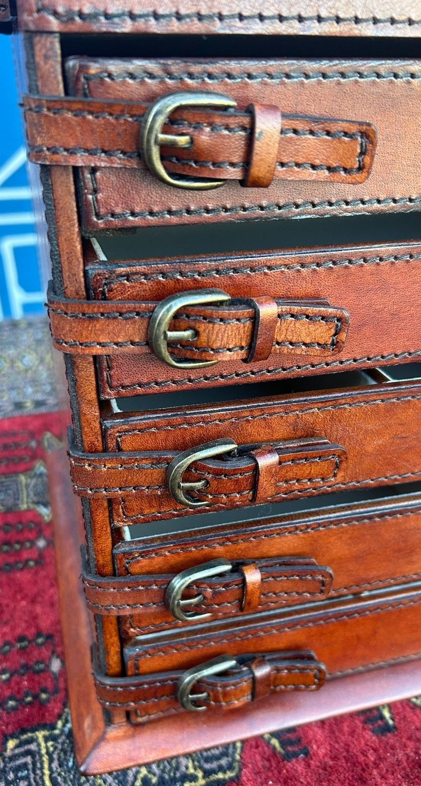 Superb Quality Hand Crafted Antique Style Leather Campaign Jewellery Box photo 245.0