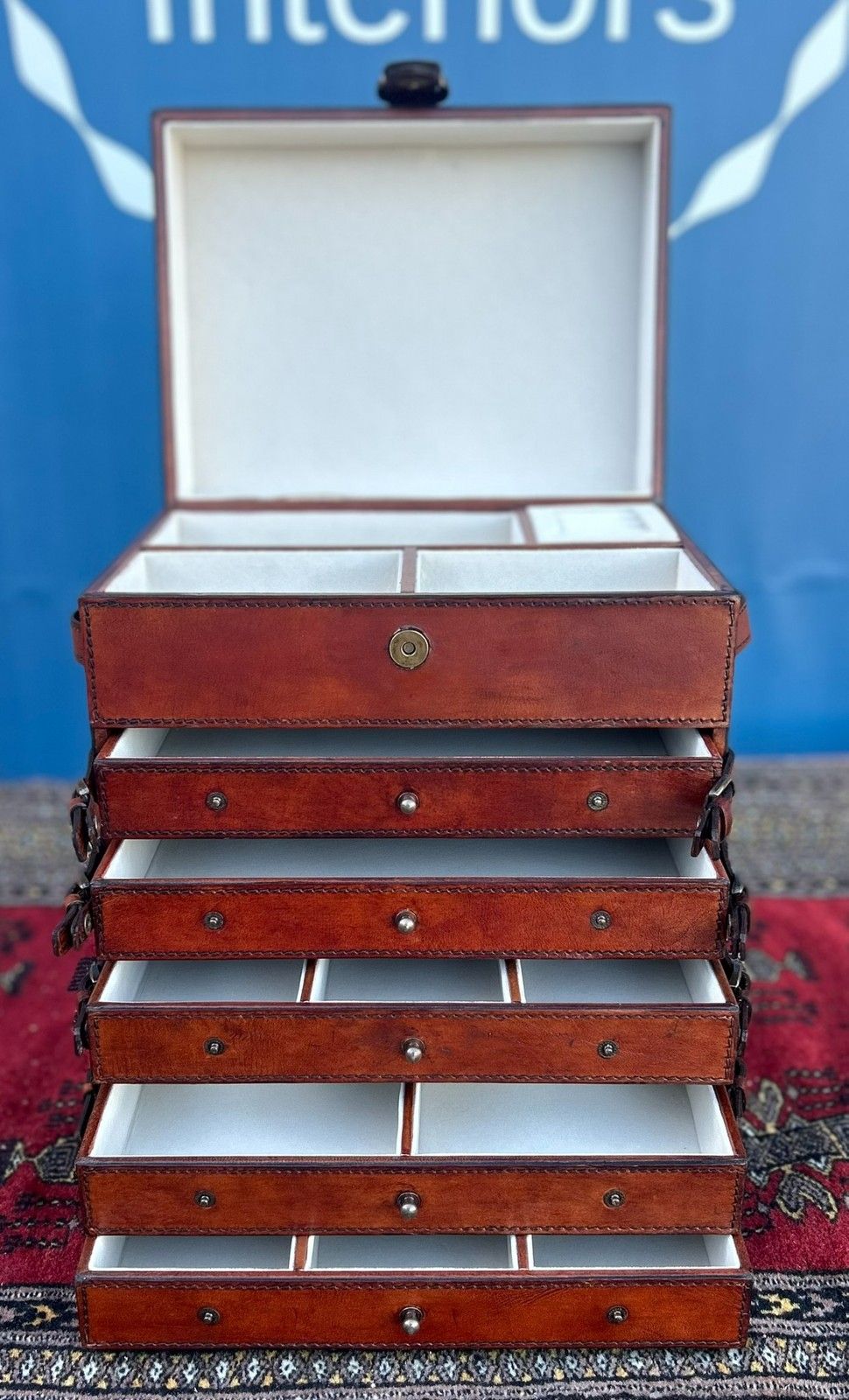245.0 Superb Quality Hand Crafted Antique Style Leather Campaign Jewellery Box photo