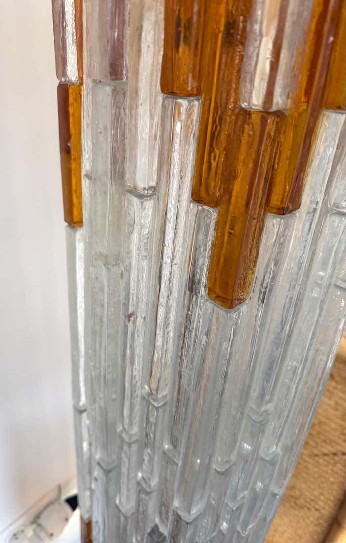 Mid Century Modern Glass Tower Floor Lamp By Poliarte, Italy, 1970s photo Lighting