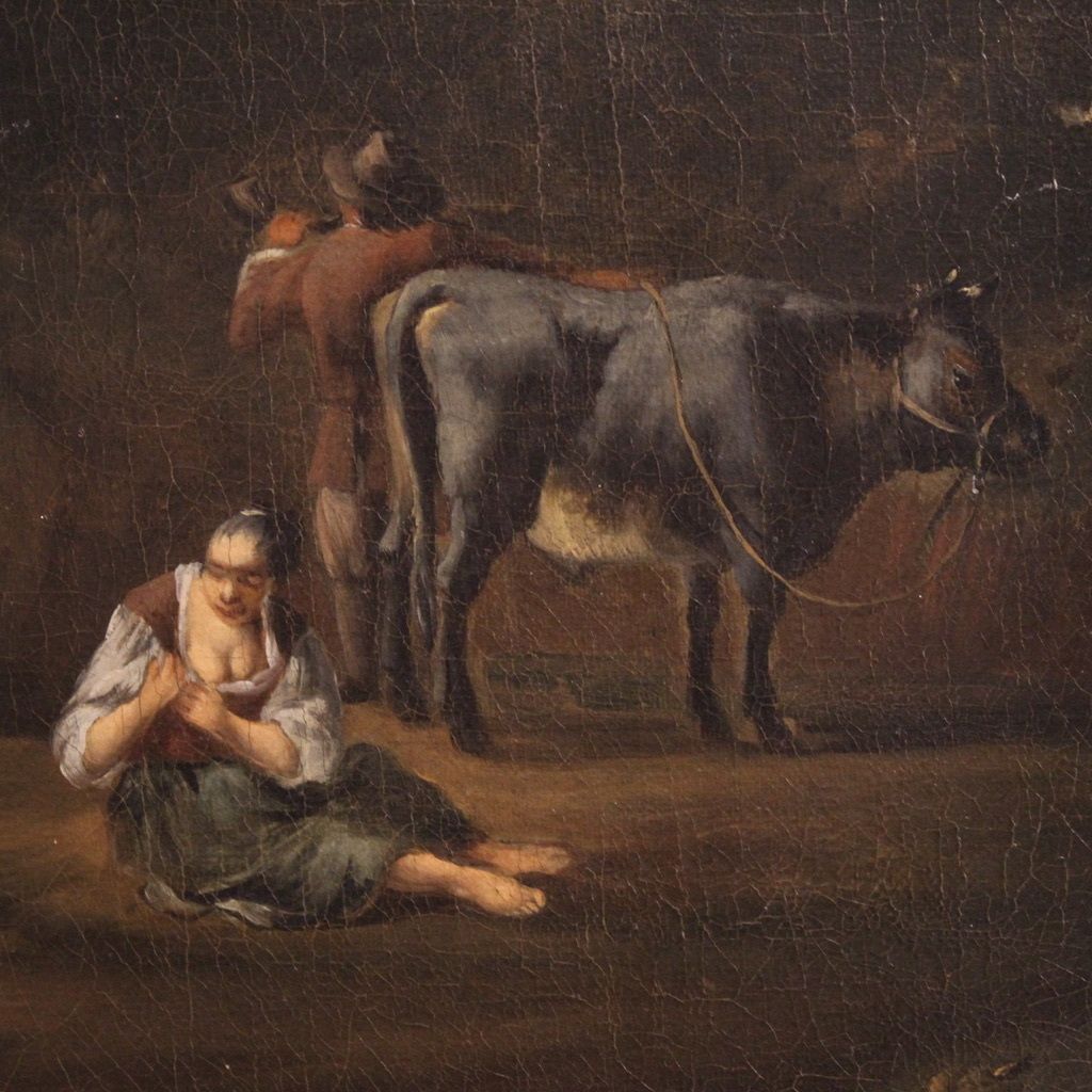 Antique Flemish Bucolic Landscape Painting From The 18th Century photo buy