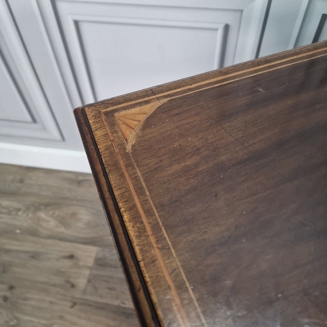 Antique Wooden Side Table Victorian Inlaid Window End Top 2 Tier Rosewood? photo 230.0