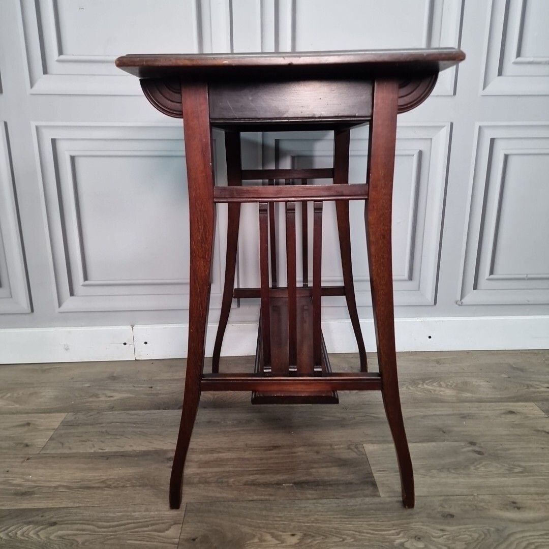 photo for sale Antique Wooden Side Table Victorian Inlaid Window End Top 2 Tier Rosewood?
