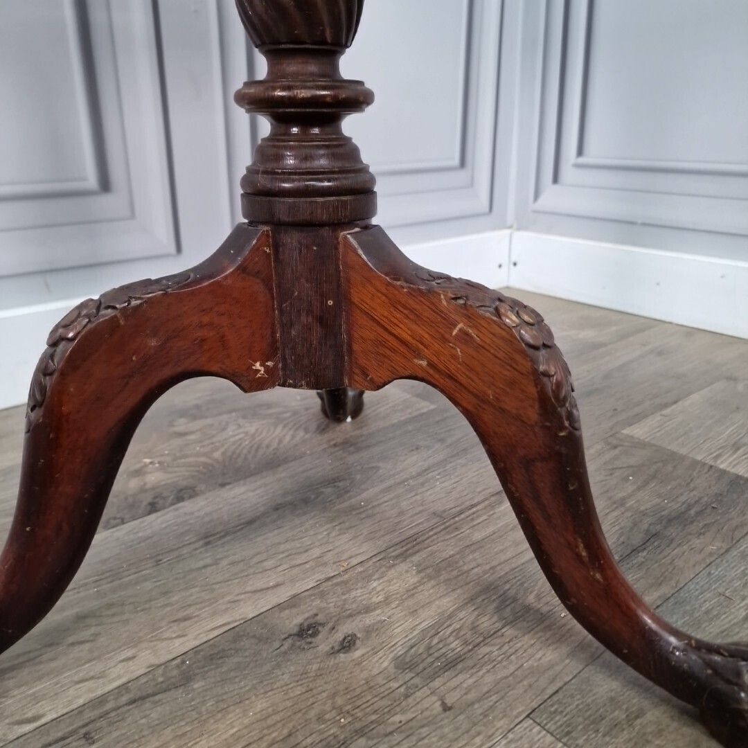 Antique Lamp Table Vintage Turned Wood Mahogany Side Wine Pedestal Plant Stand photo buy