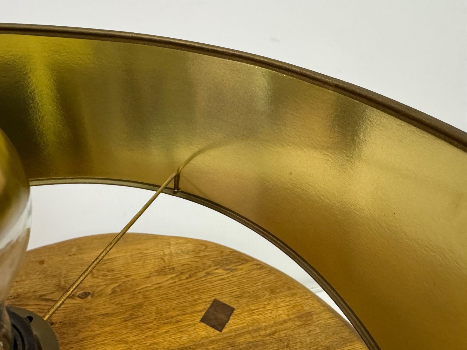 photo for sale Red Leather Table Lamp In The Style Of Jacques Adnet, France